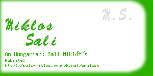 miklos sali business card